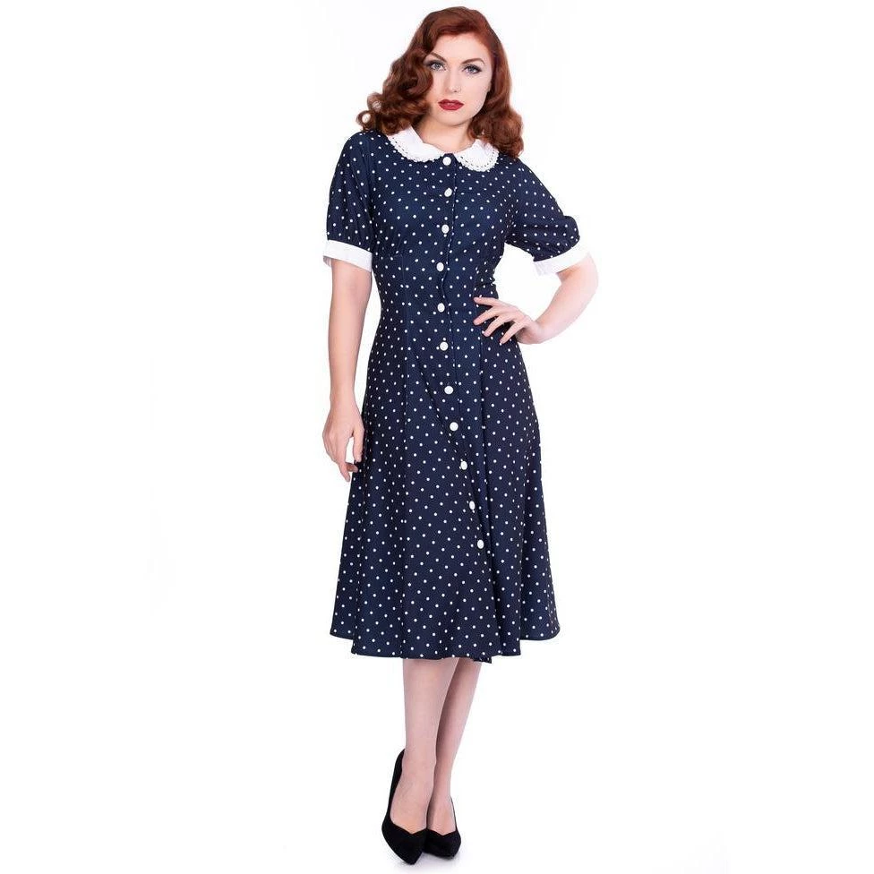 Women's Apparel Timeless London Raina Navy & White Dress 3 Women's Apparel Timeless London Raina Navy & White Dress