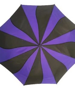 Soake Folding Umbrella In Purple And Black Swirl