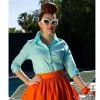 The Oblong Box Shop TOBS Quintessential Pinup Blouse In Mint Women's Apparel