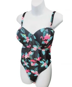 Glitz Glam And Rebellion Women's Apparel Tiki Flamingo Two Piece Swimsuit