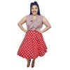 Women's Apparel Hemet Red & White Polka Dot Skirt