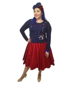 ChicStar Women's Apparel Pinup High Waist Skirt In Red