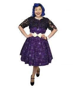 ChicStar Purple Retro Atomic Print Dress