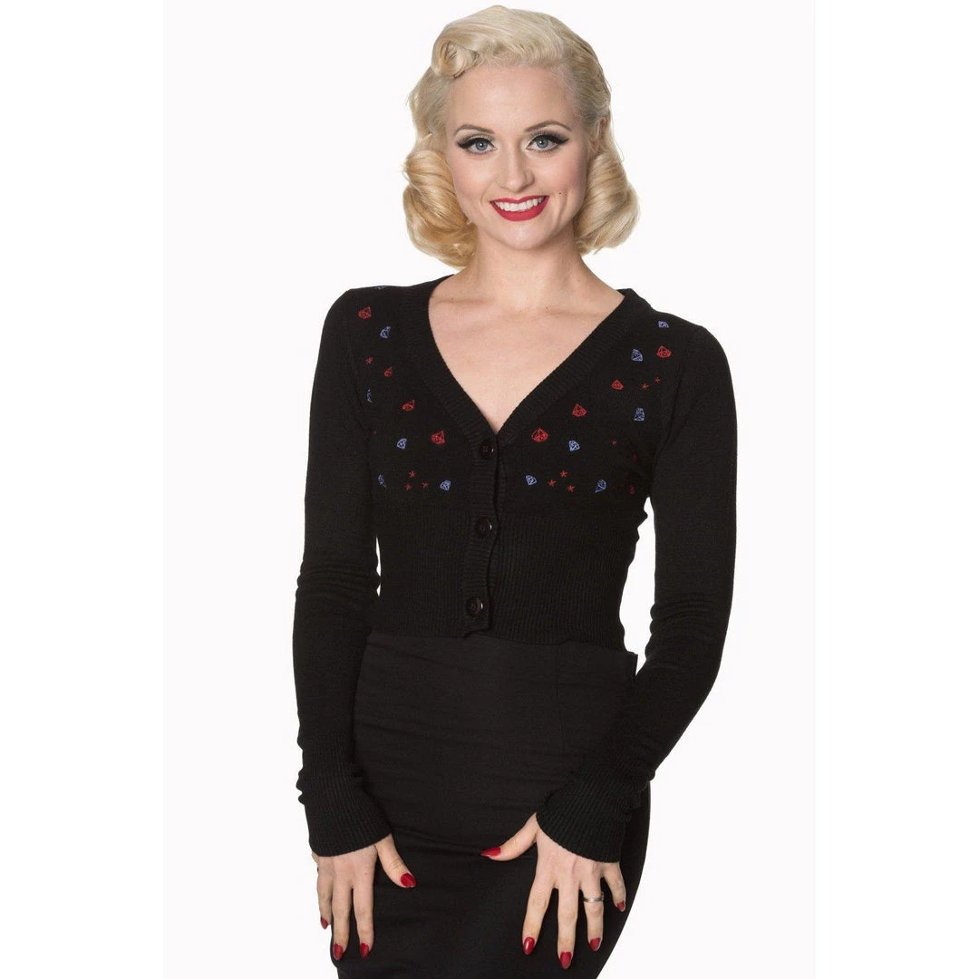 Banned Diamonds Cardigan In Black 3 Banned Diamonds Cardigan In Black
