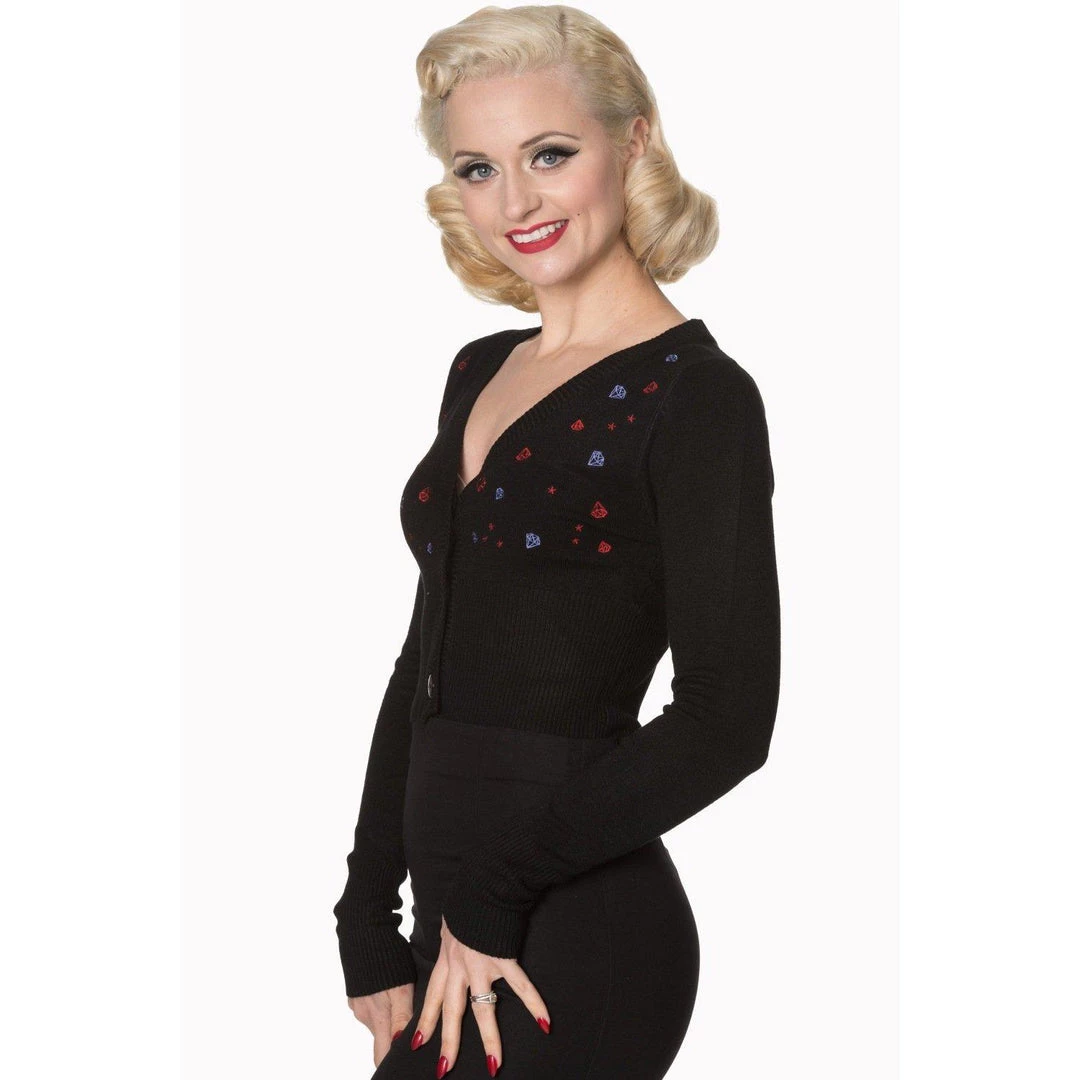 Banned Diamonds Cardigan In Black 4 Banned Diamonds Cardigan In Black