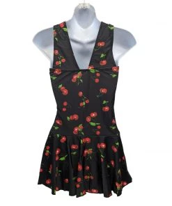 Glitz Glam And Rebellion Marilyn Swimdress In Big Cherries Print