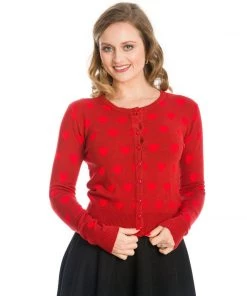 Banned Apparel True Love Cardigan In Red Women's Apparel