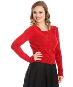 Banned Apparel True Love Cardigan In Red Women's Apparel