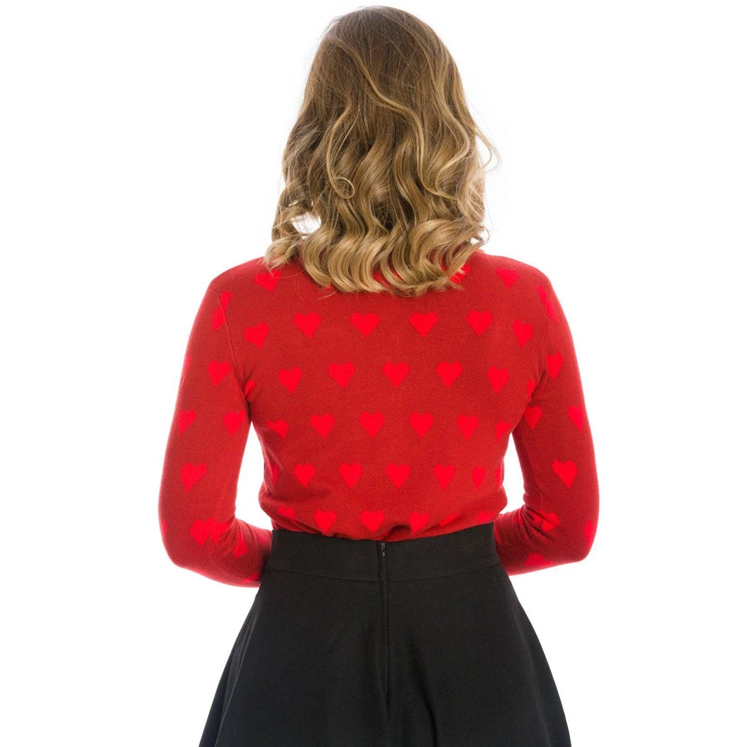 Banned Apparel True Love Cardigan In Red Women's Apparel 5 Banned Apparel True Love Cardigan In Red Women's Apparel