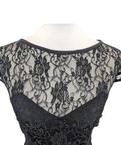 ChicStar Women's Apparel Lace Wiggle Dress In Black