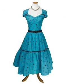 ChicStar Women's Apparel Olivia Swing Dress In Turquoise Atomic Print