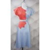 Star Struck Clothing Sawtooth Color Block Dress In Coral And Blue