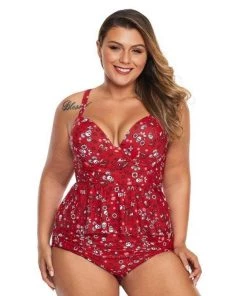 Glitz Glam And Rebellion Bandana And Skulls Two Piece Swimsuit In Red Women's Apparel 11 Glitz Glam And Rebellion Bandana And Skulls Two Piece Swimsuit In Red Women's Apparel