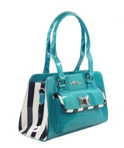 Star Struck Clothing Cosmo Stripes Bag In Atomic Blue