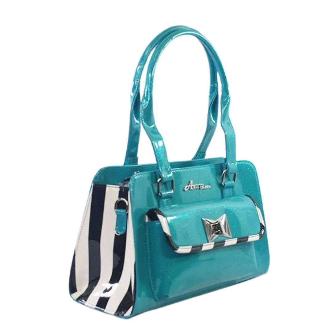 Star Struck Clothing Cosmo Stripes Bag In Atomic Blue 3 Star Struck Clothing Cosmo Stripes Bag In Atomic Blue