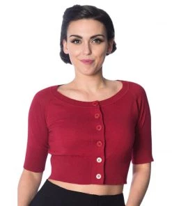 Women's Apparel Banned Raven Cardigan In Red