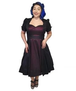 ChicStar Nights In Satin Opera Dress In Purple & Black