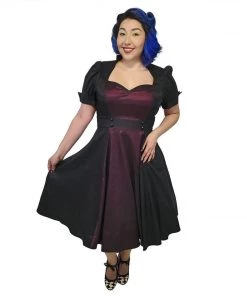 ChicStar Nights In Satin Opera Dress In Purple & Black