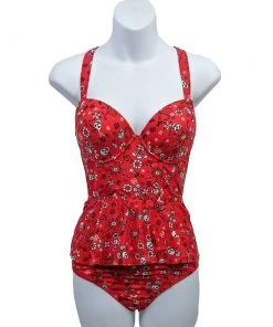 Glitz Glam And Rebellion Bandana And Skulls Two Piece Swimsuit In Red Women's Apparel 10 Glitz Glam And Rebellion Bandana And Skulls Two Piece Swimsuit In Red Women's Apparel