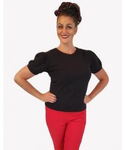 Hemet Pinup Pull Over Blouse In Black