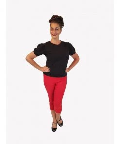 Hemet Pinup Capris In Red