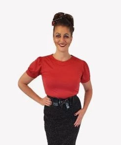 Hemet Pinup Blouse In Red Women's Apparel