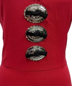 Switchblade Stiletto Dolly Concho Fringe Dress In Red Women's Apparel 9 Switchblade Stiletto Dolly Concho Fringe Dress In Red Women's Apparel