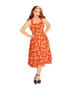 Women's Apparel Miss Lulo Della Dress In Hawaiian Papaya Print