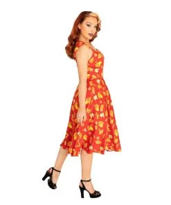 Women's Apparel Miss Lulo Della Dress In Hawaiian Papaya Print