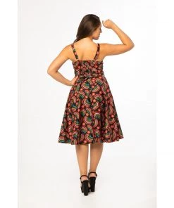 Miss Lulo Lori Swing Dress In Rainbows Print
