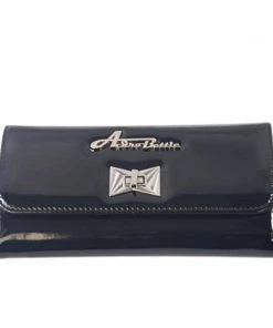 Star Struck Clothing Tri-Fold Wallet In Shiny Black Purses, Bags, & Wallets