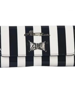 Star Struck Clothing Tri-Fold Wallet In Black & White Stripe Purses, Bags, & Wallets