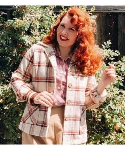 Star Struck Clothing 40s Jacket In Tan, Black And Red Plaid