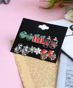 Glitz Glam And Rebellion Christmas Critters Earring Set (6 Pair) Accessories