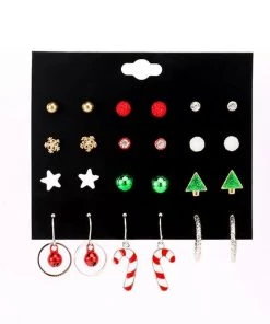 Glitz Glam And Rebellion Christmas Cookies Earring Set (12 Pair) Accessories