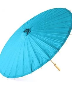 Glitz Glam And Rebellion Paper Parasol In Turquoise