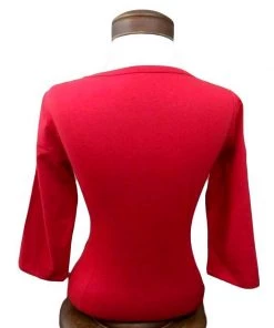 Glitz Glam And Rebellion Women's Apparel Pin Up Top In Solid Red