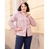 Women's Apparel Star Struck Clothing 40s Jacket In Pink And Silver Plaid