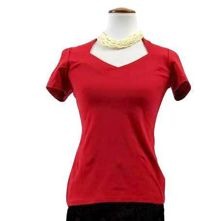 Glitz Glam And Rebellion Rockabilly Diamond Cut Shirt In Red Women's Apparel 4 Glitz Glam And Rebellion Rockabilly Diamond Cut Shirt In Red Women's Apparel