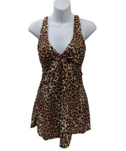 Glitz Glam And Rebellion Marilyn Swimdress In Leopard