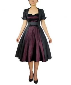 ChicStar Nights In Satin Opera Dress In Purple & Black