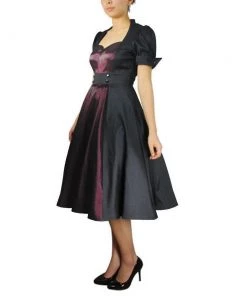 ChicStar Nights In Satin Opera Dress In Purple & Black