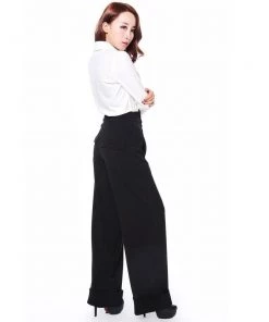 ChicStar Women's Apparel Ingrid 40's High Waist Pants In Black