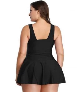 Glitz Glam And Rebellion Marilyn Swimdress In Jet Black Women's Apparel