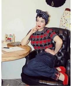 Star Struck Clothing 40s Playing Cards Sweater In Grey