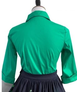 The Oblong Box Shop Women's Apparel TOBS Quintessential Pinup Blouse In Green