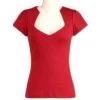 Glitz Glam And Rebellion Rockabilly Diamond Cut Shirt In Red Women's Apparel