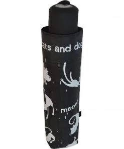 Soake Everyday Folding Umbrella In Raining Cats And Dogs Design