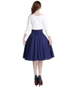ChicStar Women's Apparel Pinup Skirt In Navy 11 ChicStar Women's Apparel Pinup Skirt In Navy