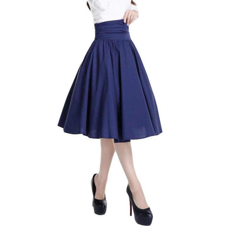 ChicStar Women's Apparel Pinup Skirt In Navy 6 ChicStar Women's Apparel Pinup Skirt In Navy